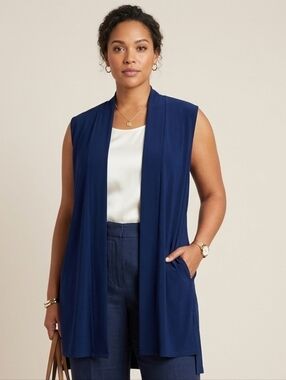 SUSAN GRAVER - NWOT Liquid Knit Open Front…